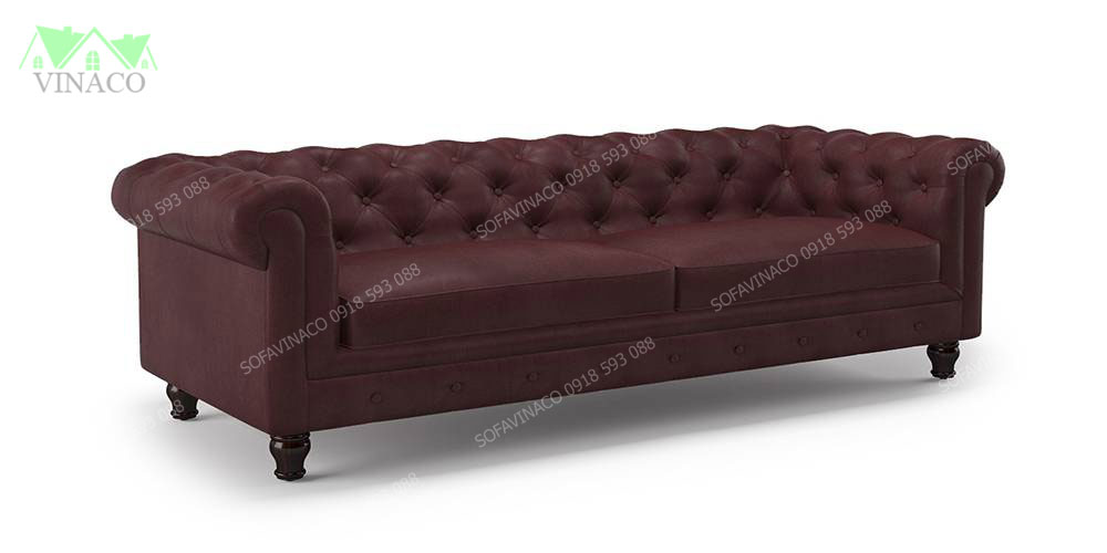 Mẫu ghế sofa cỡ lớn da tân cổ điển thiết kế đơn giản đẹp mắt